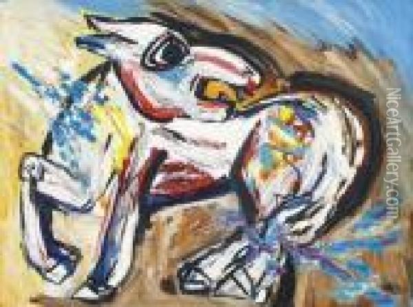 Wounded Horse Oil Painting - Karl Appel