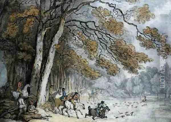 The Stag Hunt Oil Painting - Thomas Rowlandson