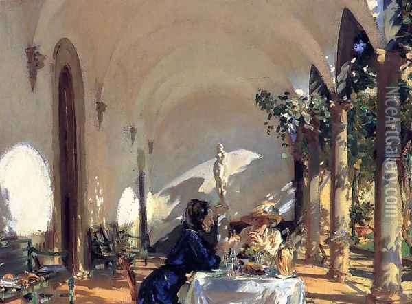 Breakfast in the Loggia Oil Painting - John Singer Sargent