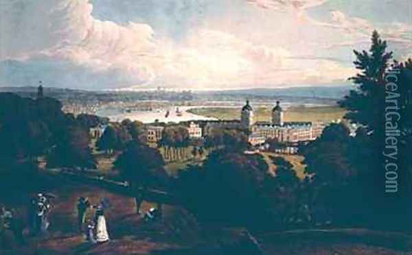 A View of London Taken from Greenwich Park Oil Painting - Robert the Elder Havell
