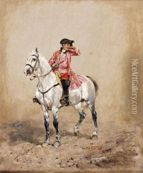 Cavalier Oil Painting - John Lewis Brown