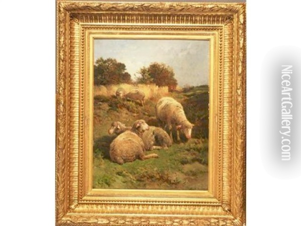 Moutons Oil Painting - Felix Saturnin Brissot de Warville