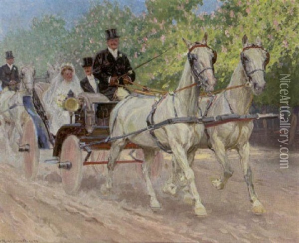 Hochzeitsfahrt Oil Painting - Ludwig Koch