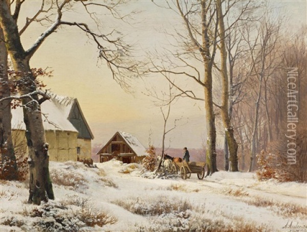 Der Heimkehrer Oil Painting - Anders Andersen-Lundby