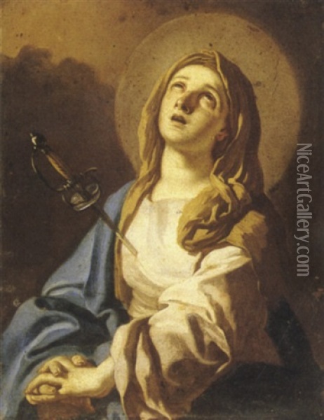 The Penitent Magdalen Oil Painting - Francesco de Mura