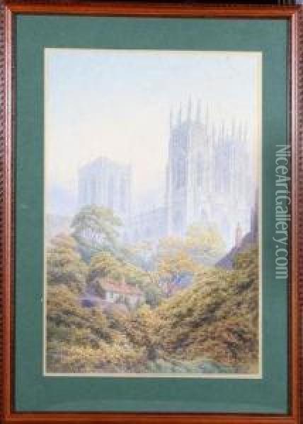 Durham Cathedral Oil Painting - George Fall