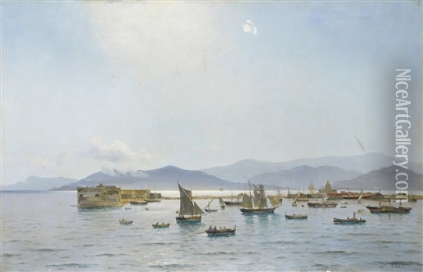 Harbour Scene Oil Painting - Holger Luebbers