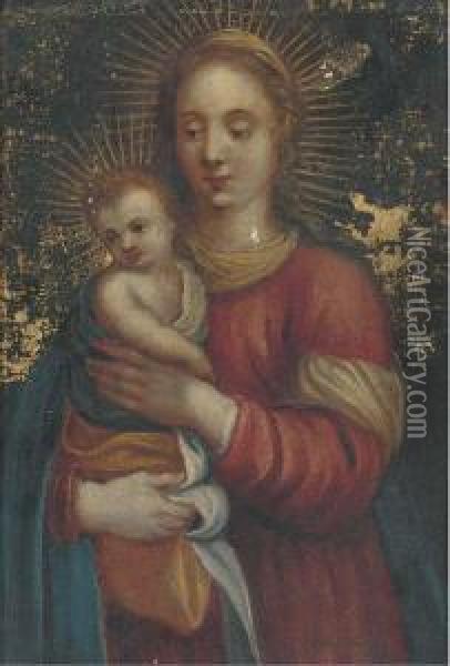 The Virgin And Child Oil Painting - Jan Van Balen