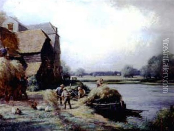 The Hay Barge Oil Painting - William Kay Blacklock