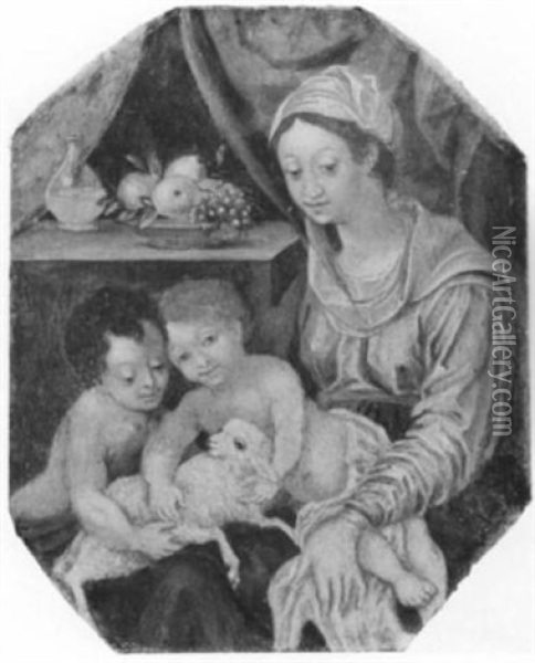 Madonna Mit Kind Und Dem Johannesknaben Oil Painting - Johann Mathias Kager