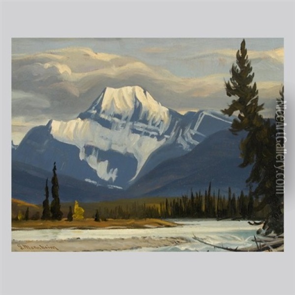 Mountain River Landscape Oil Painting - Jean Mannheim