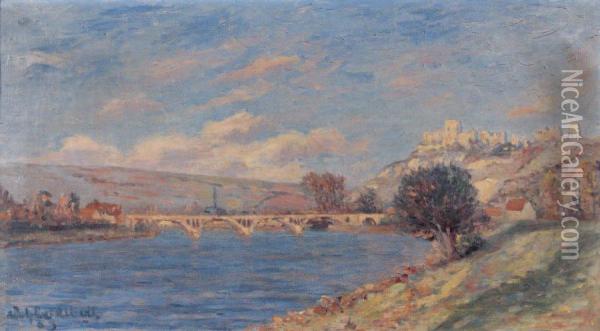 Le Chateau Gaillard (les Andelys) Oil Painting - Adolphe Albert