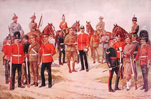 Types of the Territorial Army, from The Graphic, 1910 Oil Painting - Richard Simkin