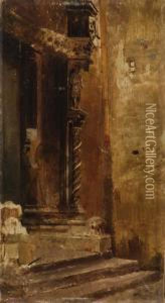 Portale Di Duomo Oil Painting - Teofilo Patini