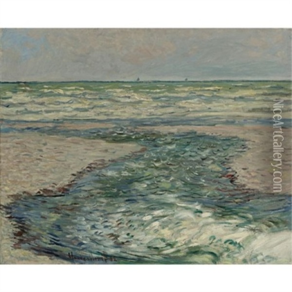 Riviere De Pourville, Maree Basse Oil Painting - Claude Monet