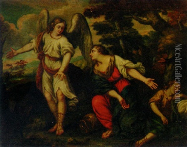 The Banishment Of Hagar And Ishmael Oil Painting - Pietro da Cortona