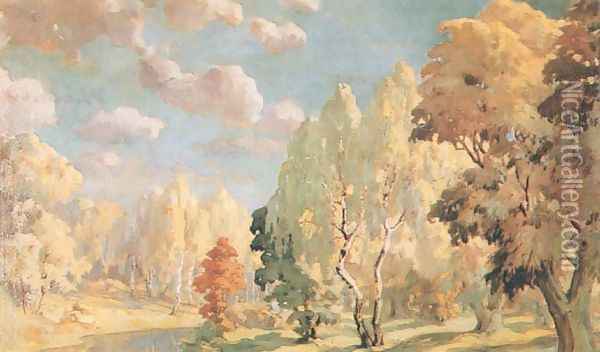 Autumn Oil Painting - Stanislaw Maslowski