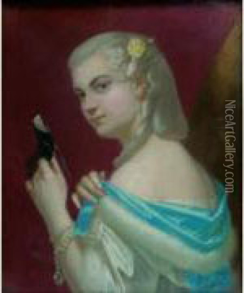 Portrait De Femme Au Masque Oil Painting - Theodore Fantin-Latour