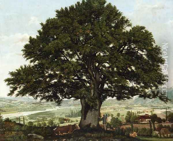 La plaine dAnnecyu-Chene le vaterant des Alpes Oil Painting - Jean-Jacques Rousseau