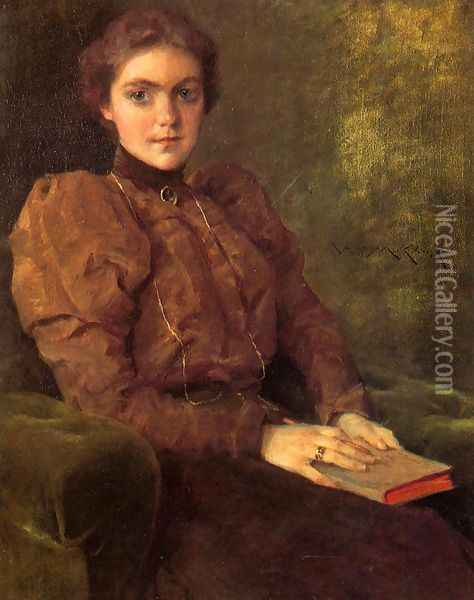 A Lady in Brown Oil Painting - William Merritt Chase