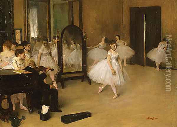 The Dancing Class probably 1871 Oil Painting - Edgar Degas