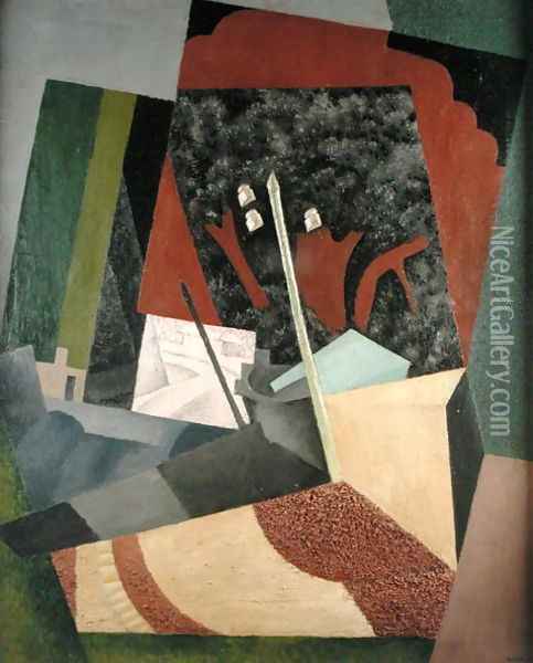 The Telegraph Pole 1916 Oil Painting - Diego Rivera