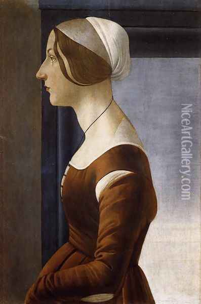 Portrait of a Young Woman c. 1475 Oil Painting - Sandro Botticelli