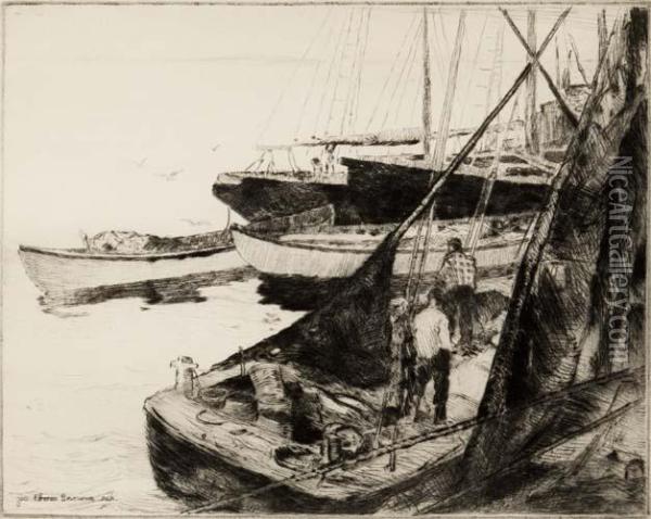 The Trawlers Oil Painting - George Elmer Browne