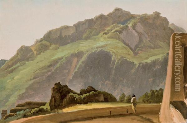 Vue Du Mont Epomeo Sur L'ile D'ischia Oil Painting - Simon-Joseph-Alexandre-Clement Denis