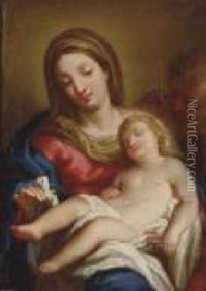 The Holy Family Oil Painting - Sebastiano Conca