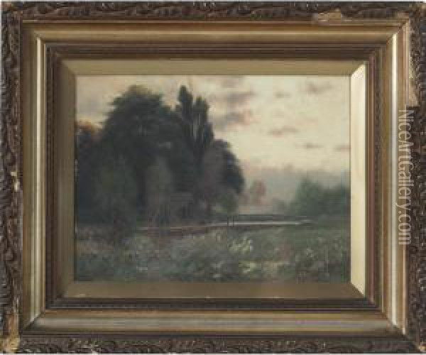 On The Colne, West Drayton (two Views) Oil Painting - Sidney Pike