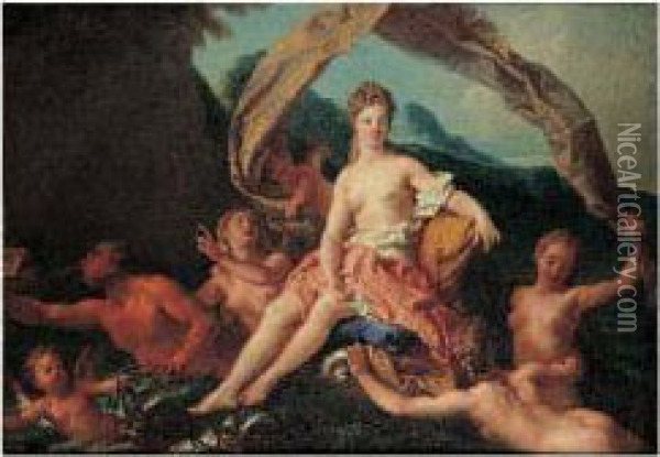 Le Triomphe D'amphitrite Oil Painting - Louis de, the Younger Boulogne