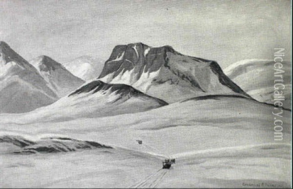 Sla3edekorsel  I Majarsuak, Gronland Oil Painting - Emanuel A. Petersen