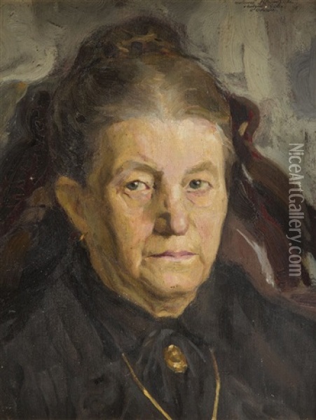 Portrait Of A Woman Oil Painting - Felicjan Szczesny-Kowarski