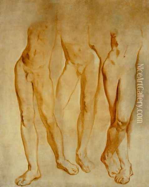 Three Studies of a Male Nude Oil Painting - Glyn Warren Philpot