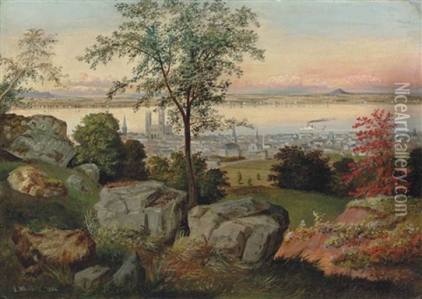 Montreal From The Mountain Oil Painting - Edwin Whitefield