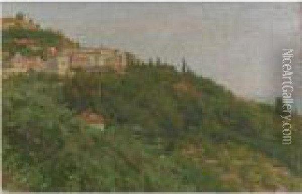 Veduta Costiera Di Grottammare Oil Painting - Luigi Gioli