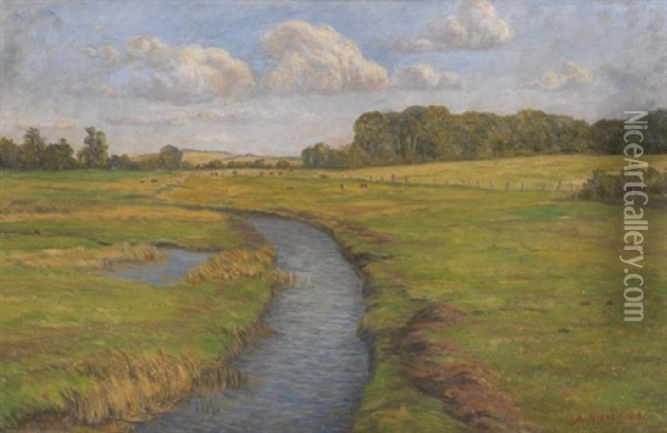 Landschaft Auf Kekenis (insel Alsen) Oil Painting - Anton Nissen