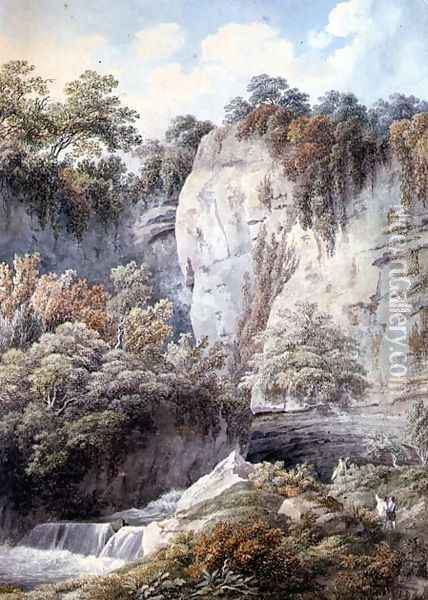 Wookey Hole, Somerset Oil Painting - Michael Angelo Rooker