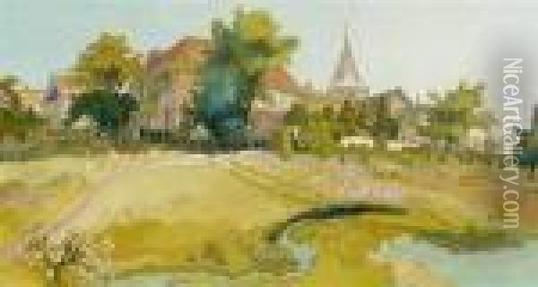 Village Landscape Oil Painting - Georges de Feure