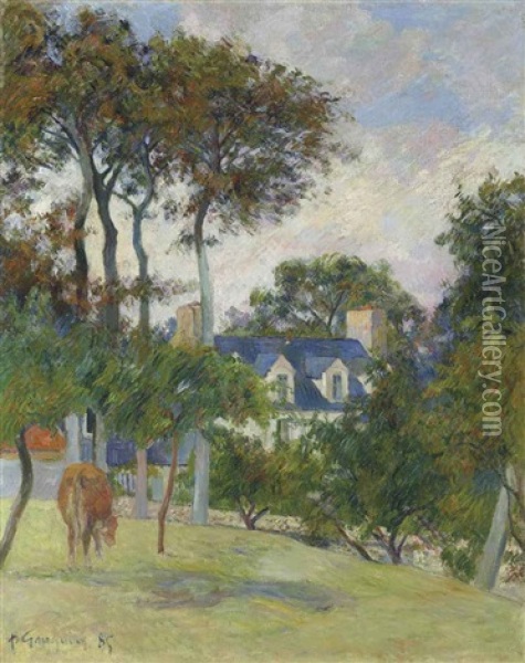 La Maison Blanche Oil Painting - Paul Gauguin