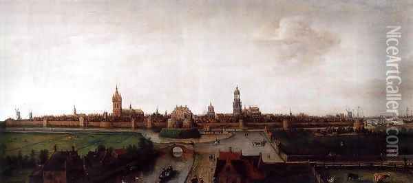 View of Delft from the Southwest Oil Painting - Hendrick Cornelisz. Vroom