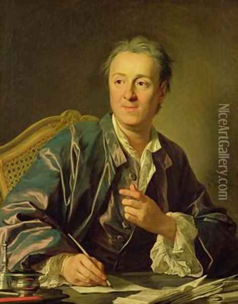 Portrait of Denis Diderot 1713-84 1767 Oil Painting - Louis Michel van Loo