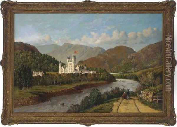 Balmoral Castle, From The Banks Of The River Dee Oil Painting - Pattie Jack