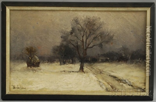Snowy Winter Day Oil Painting - Francois de Blois