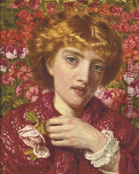 The Gardener's Daughter Oil Painting - John Ingle Lee