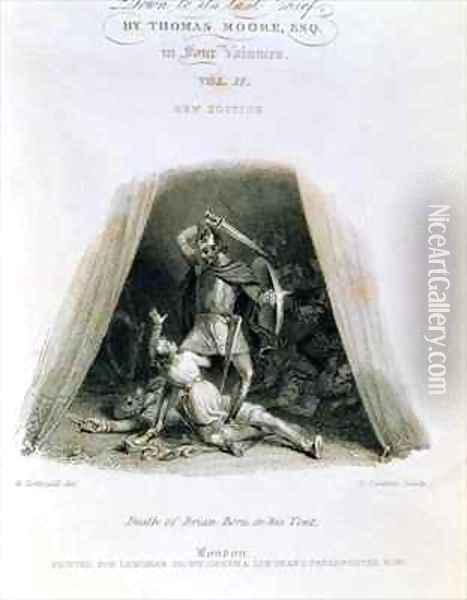 Death of Brian Boru in his Tent Oil Painting - Corbould, Henry