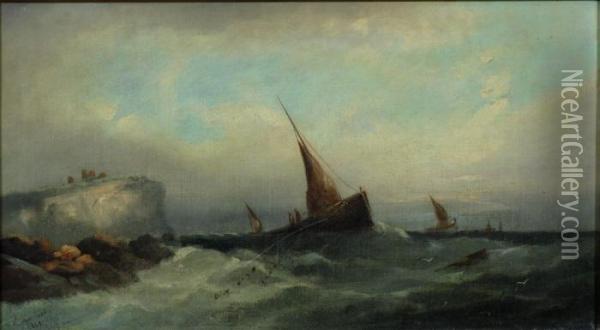 Marina En Tempestad Oil Painting - William Harry Williamson