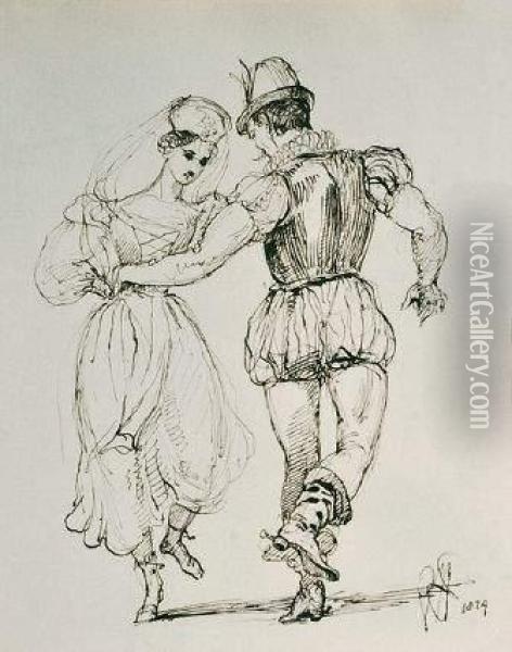 Danse Folklorique Oil Painting - Sir George Hayter