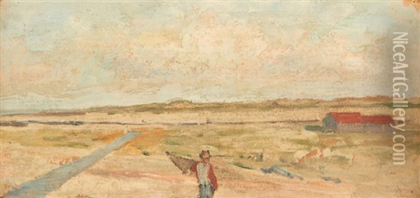 Les Dunes Vers Le Zwin Oil Painting - Felicien Joseph Victor Rops